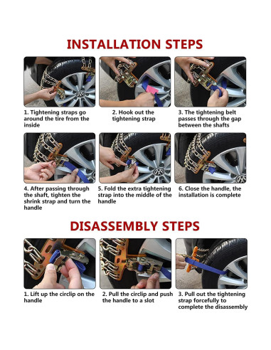 Cadenas Antideslizantes para Neumáticos Unilove - Mediano 195-225mm