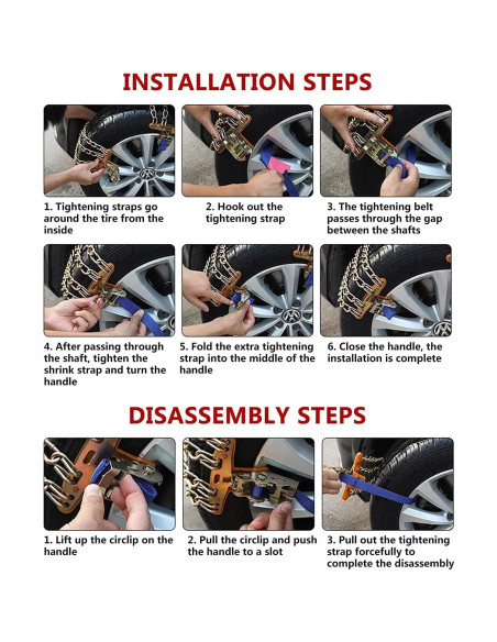 Cadenas Antideslizantes para Neumáticos Unilove - Mediano 195-225mm