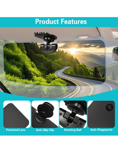 Extensor de Visera Solar Polarizado LJYGOVE CAR01 39.1x15cm