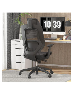 Silla de Oficina Ergonómica FLEXISPOT OC6, Respaldo Alto, Negro
