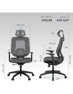 Silla de Oficina Ergonómica FLEXISPOT OC6, Respaldo Alto, Negro 2