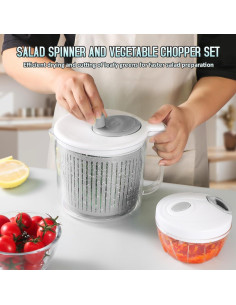 Escurridor de Ensalada CherHome 2.37L con Picadora Manual 2