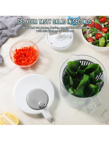 Escurridor de Ensalada CherHome 2.37L con Picadora Manual