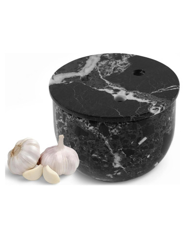 Contenedor de Ajo de Mármol Radicaln 11.4 cm Negro