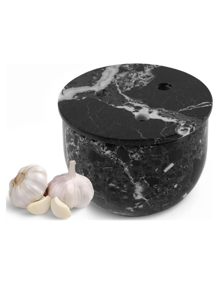 Contenedor de Ajo de Mármol Radicaln 11.4 cm Negro