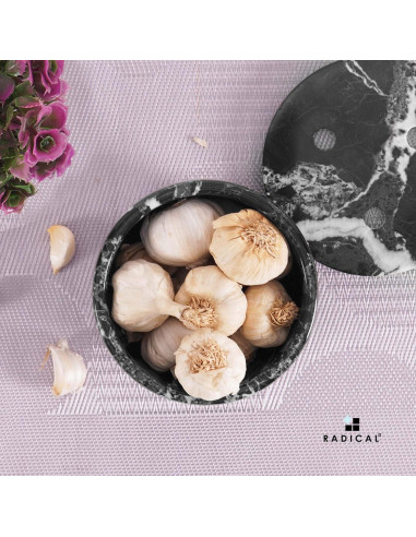 Contenedor de Ajo de Mármol Radicaln 11.4 cm Negro