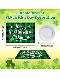 Juego de Manteles Plásticos San Patricio OBUSATT 6 Piezas 43x30 cm 2