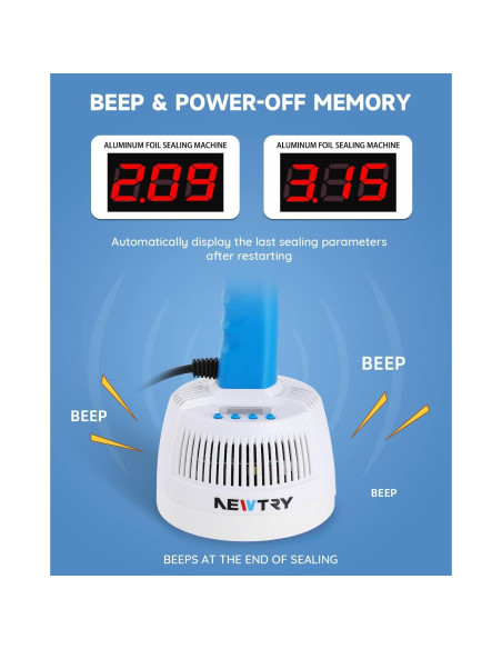 Sellador por Inducción NEWTRY 20-100mm 800W 220V Manual