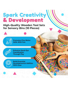 Juego de Herramientas de Madera Infantil Sensory-N-Stuff 10 Piezas 2