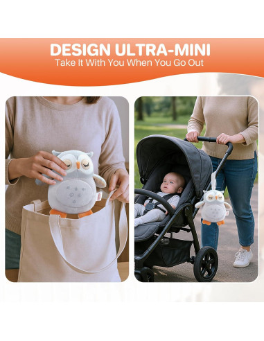 Máquina de Sonido para Bebés FUNYKICH Búho Recargable 12 Sonidos