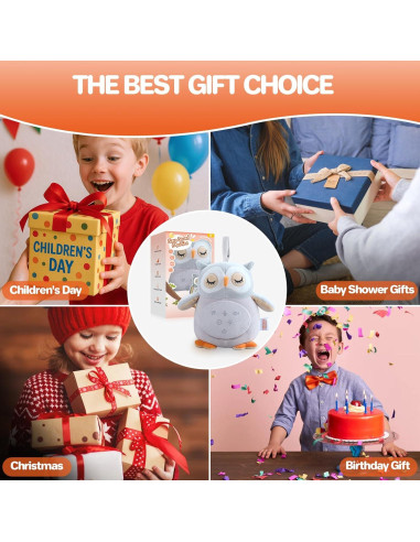 Máquina de Sonido para Bebés FUNYKICH Búho Recargable 12 Sonidos