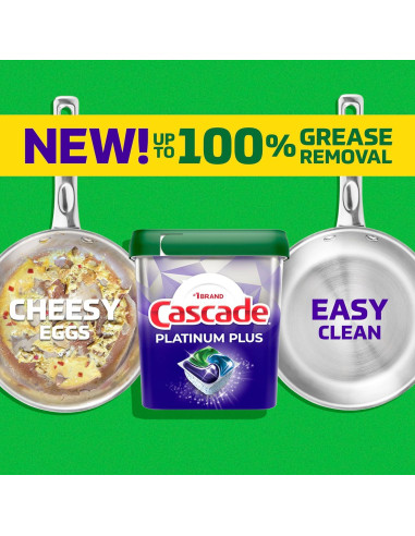 Cápsulas de Lavavajillas Cascade Platinum Plus, 62 Unidades