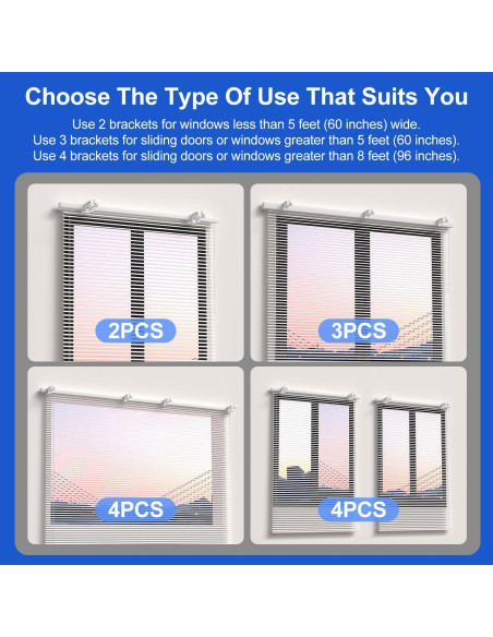 Soporte de Varilla de Cortina Montado por Fuera Onneka 1.3-5 cm Sin Taladro