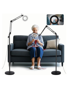 Lámpara de Piso con Aumento 10X ZABOUL, Luz LED, Ajustable