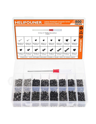 Kit de Tornillos de Reemplazo HELIFOUNER 800 Piezas para SSD y Electrónica