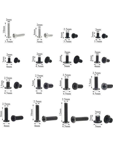 Kit de Tornillos de Reemplazo HELIFOUNER 800 Piezas para SSD y Electrónica
