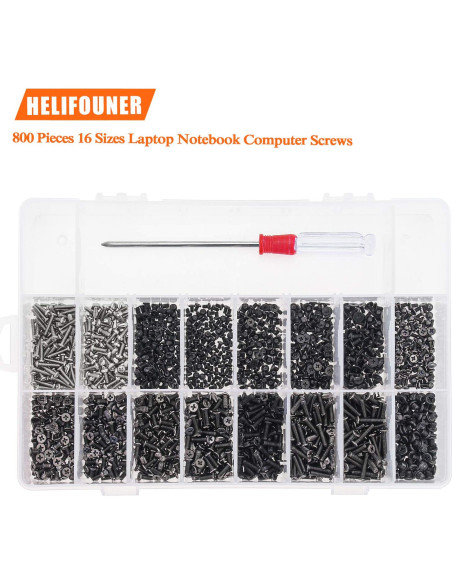 Kit de Tornillos de Reemplazo HELIFOUNER 800 Piezas para SSD y Electrónica