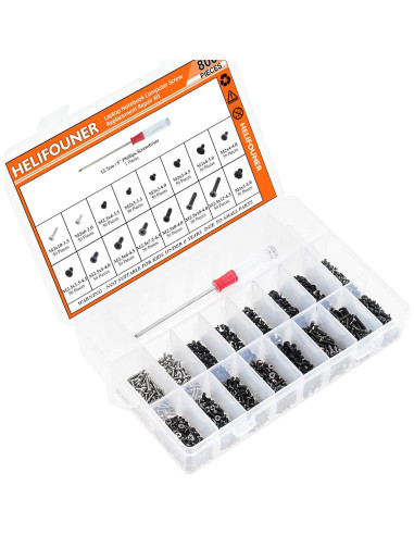 Kit de Tornillos de Reemplazo HELIFOUNER 800 Piezas para SSD y Electrónica