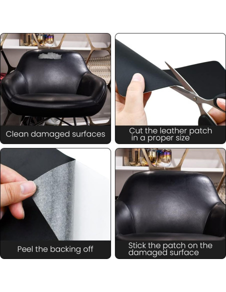 Kit de Reparación de Cuero Tenalleys 2 Pcs 20x28 cm Autoadhesivo