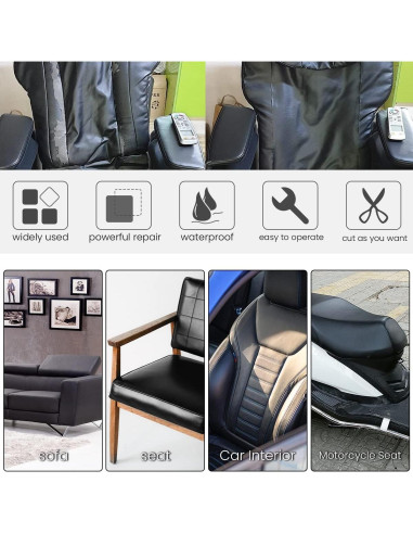 Kit de Reparación de Cuero Tenalleys 2 Pcs 20x28 cm Autoadhesivo