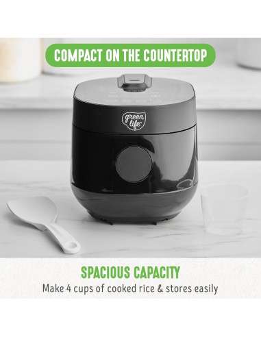 Arrocera Digital GreenLife 4 Tazas Cerámica Antiadherente