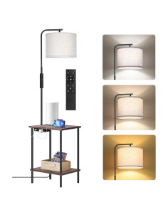 Lámpara de Pie OUTON con Mesa Auxiliar y Carga USB, 9W