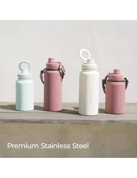 Botella de Agua ZTAR 0.95L Acero Inoxidable Aislada Rosa