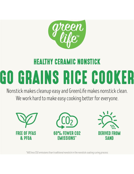 Arrocera Digital GreenLife 4 Tazas Cerámica Antiadherente