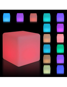 Silla Cubo LED Recargable Blisiour 30 cm Control Remoto 2