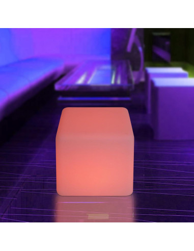 Silla Cubo LED Recargable Blisiour 30 cm Control Remoto