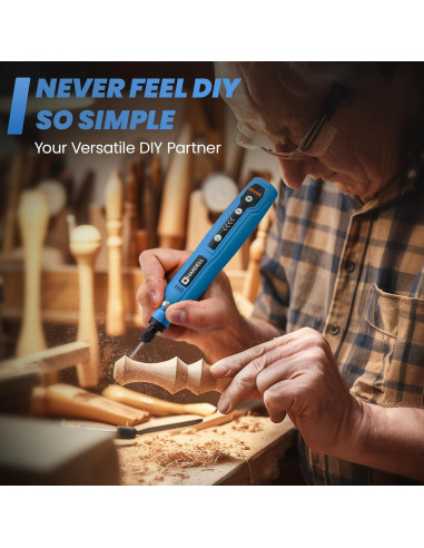 HARDELL Mini Herramienta Rotativa Inalámbrica 3.7V con 69 Accesorios