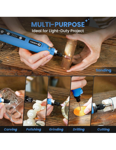 HARDELL Mini Herramienta Rotativa Inalámbrica 3.7V con 69 Accesorios