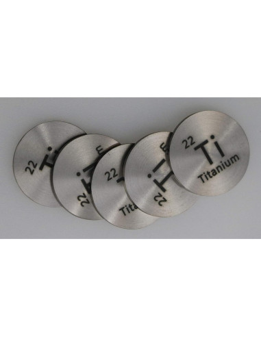 Disco de Titanio Puro 24.26mm 99.7% para Experimentos