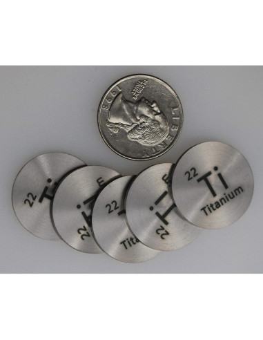 Disco de Titanio Puro 24.26mm 99.7% para Experimentos