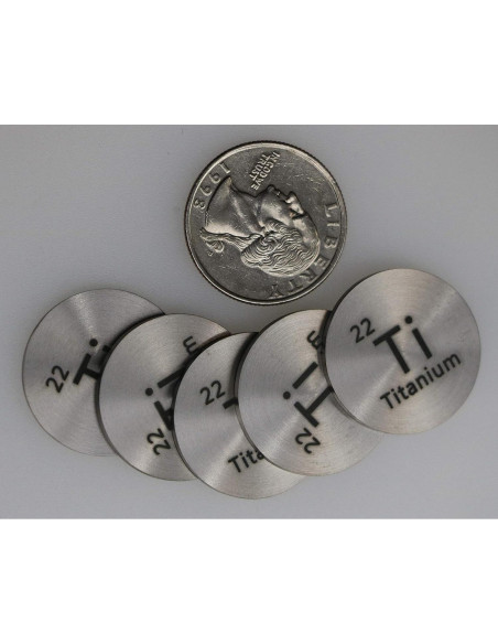 Disco de Titanio Puro 24.26mm 99.7% para Experimentos