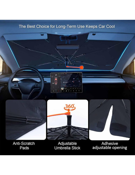 Paraguas para Parabrisas CHILL-TEK Raccoon 145x79cm Plegable