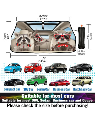 Paraguas para Parabrisas CHILL-TEK Raccoon 145x79cm Plegable
