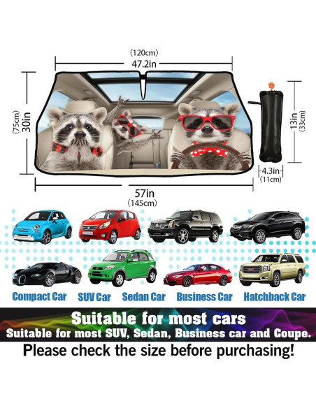 Paraguas para Parabrisas CHILL-TEK Raccoon 145x79cm Plegable
