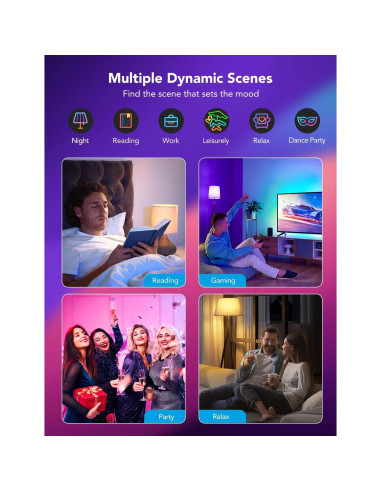 Bombillas Inteligentes Govee H6008 RGBWW, 800 Lúmenes, Paquete de 6