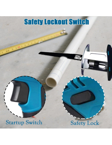 Sierra Recíproca Inalámbrica Yangtzone 18V 0-3000 RPM Azul