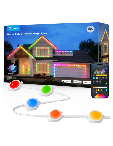 Luces LED de tira exterior Govee H703B 100 pies RGBIC IP65