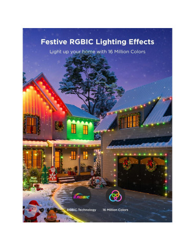 Luces LED de tira exterior Govee H703B 100 pies RGBIC IP65