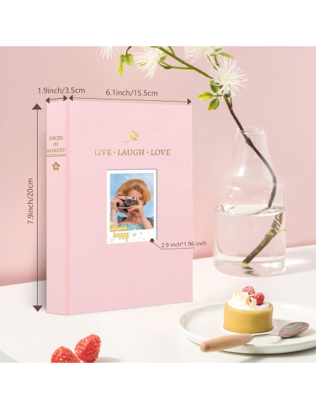 Álbum de Fotos Holoary Rosa 128 Bolsillos para Instax Mini