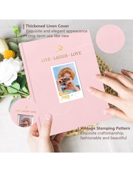 Álbum de Fotos Holoary Rosa 128 Bolsillos para Instax Mini