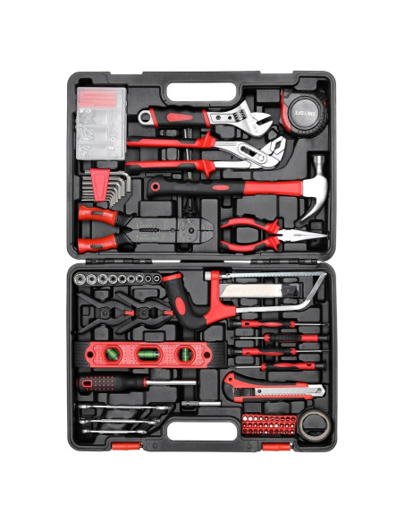 Kit de Herramientas TLGREEN 218 Piezas con Estuche Rojo