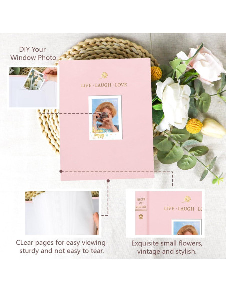 Álbum de Fotos Holoary Rosa 128 Bolsillos para Instax Mini