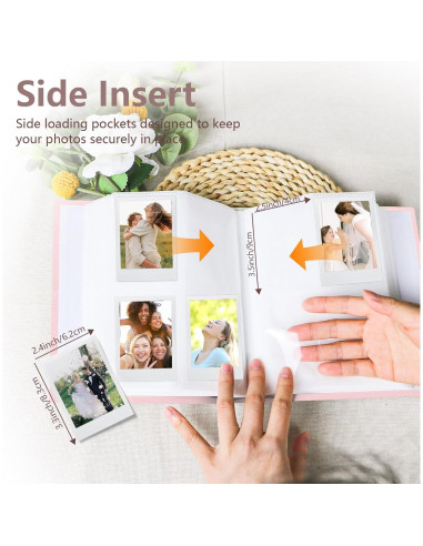 Álbum de Fotos Holoary Rosa 128 Bolsillos para Instax Mini