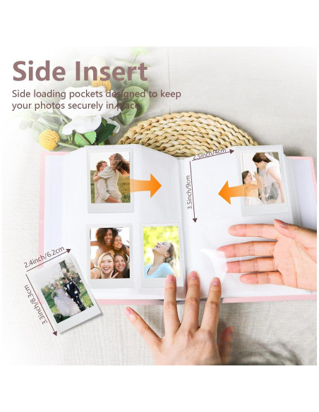 Álbum de Fotos Holoary Rosa 128 Bolsillos para Instax Mini