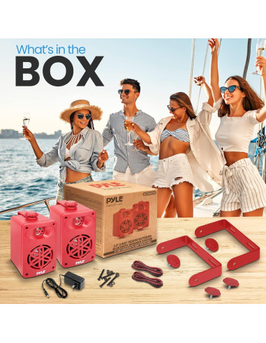 Altavoces Bluetooth Pyle PDWRBT36RD Impermeables 200W