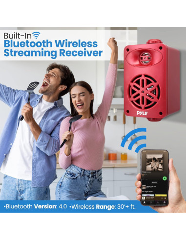 Altavoces Bluetooth Pyle PDWRBT36RD Impermeables 200W